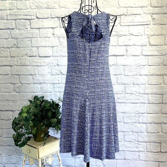 Mercer & Madison blue, black & white rayon dress size small - Picture 4 of 7